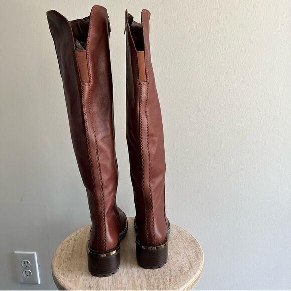 Vince Camuto Leather Kensilie OverThe Knee Riding Boots Lug Sole Brown, 6.5 NWOB - Picture 4 of 8